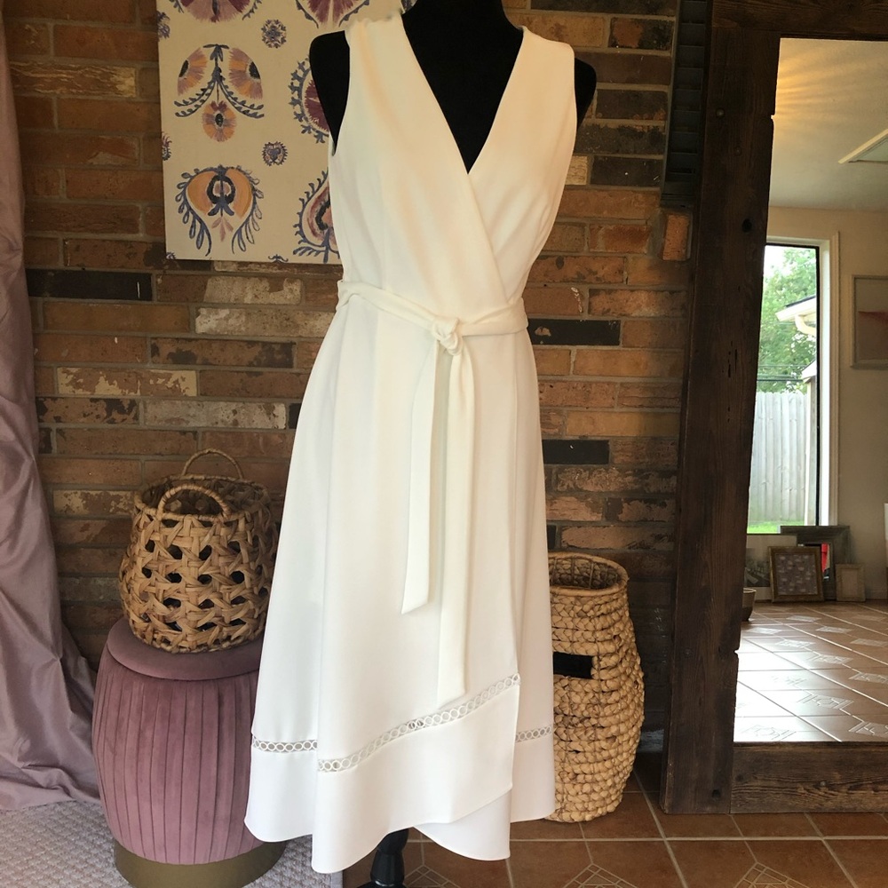 Calvin Klein Collection Asymmetrical White Dress